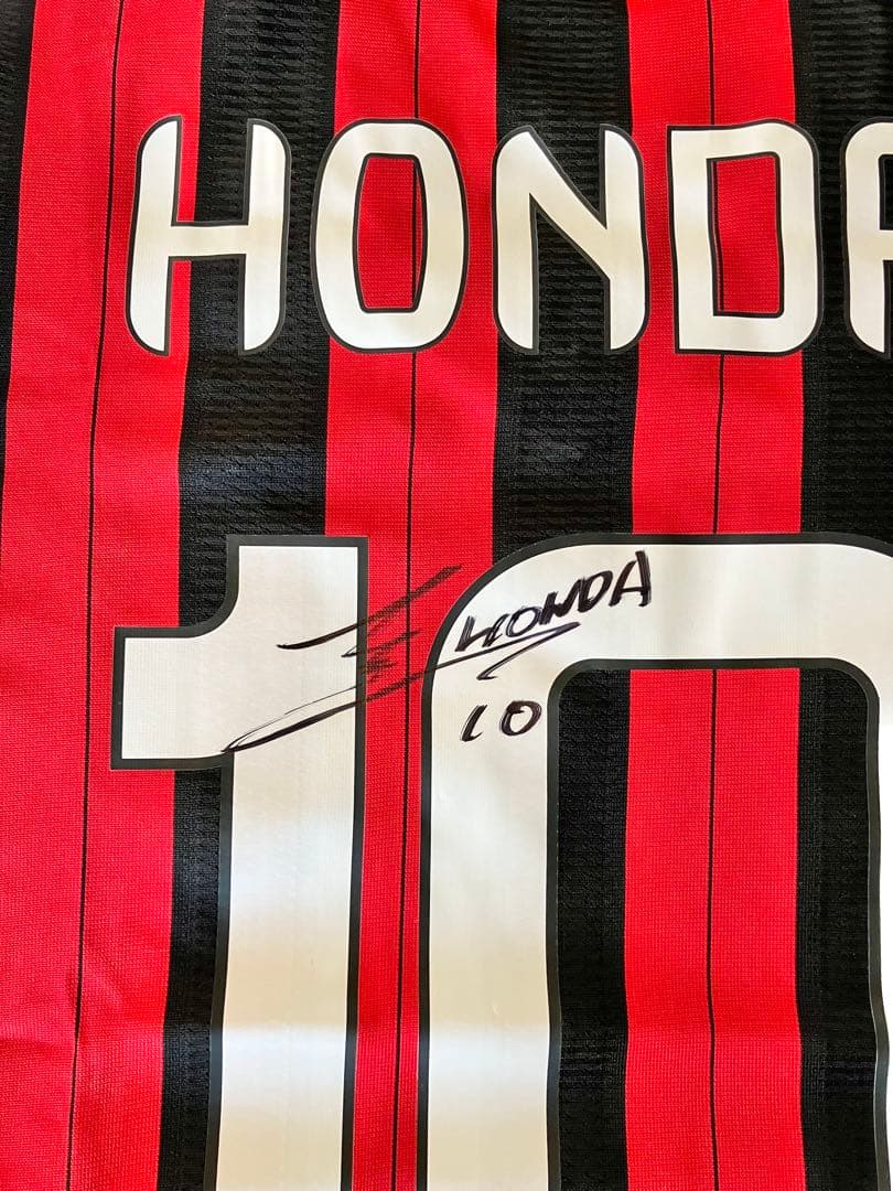 新品 ACミラン10番 本田圭佑選手直筆サイン入りユニフォーム アウェイ