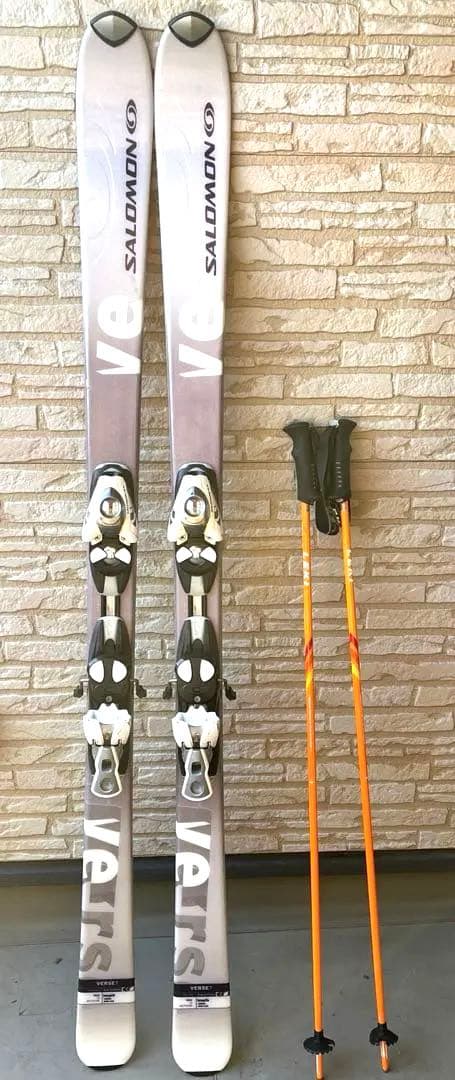 SALOMON ビンディング付きスキー板 160 LEKIポール 105 女性用