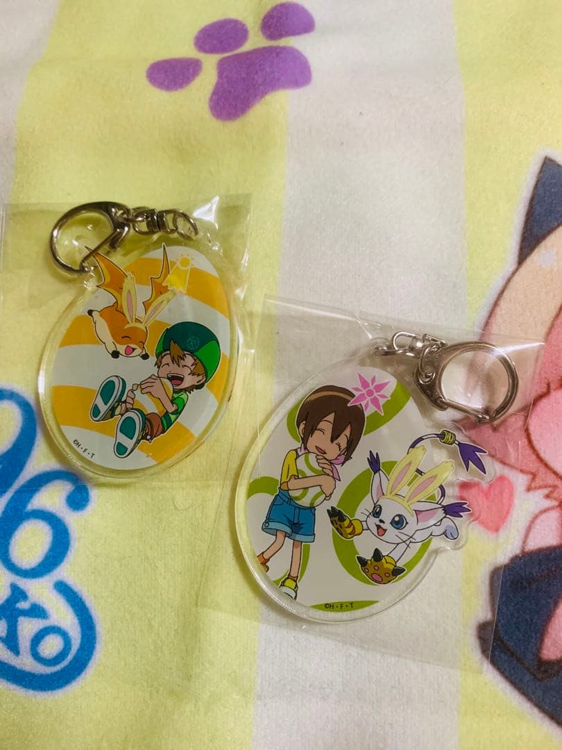 デジモン　高石タケル＆パタモン　八神ヒカリ＆テイルモン　アクリルキーホルダー