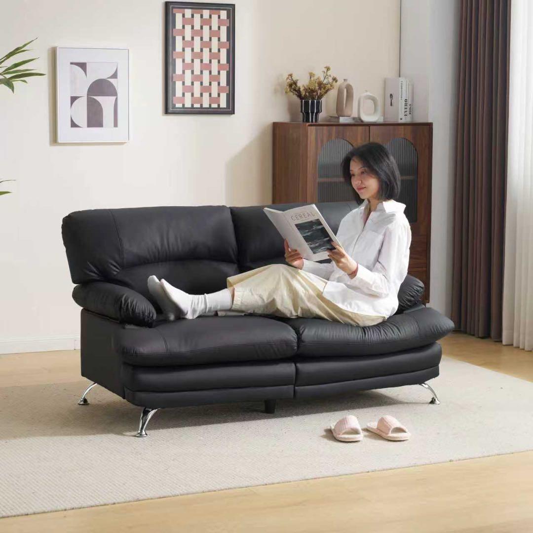 【新品】幅155cm2人掛けソファ ソフトレザー(PU) ハイバック