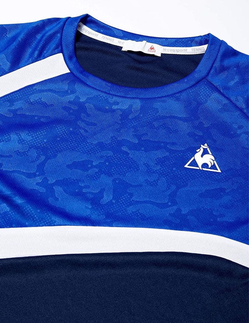 ルコックスポルティフ テニスウェア半袖Tシャツ青 QTMQJA11 メンズM新品