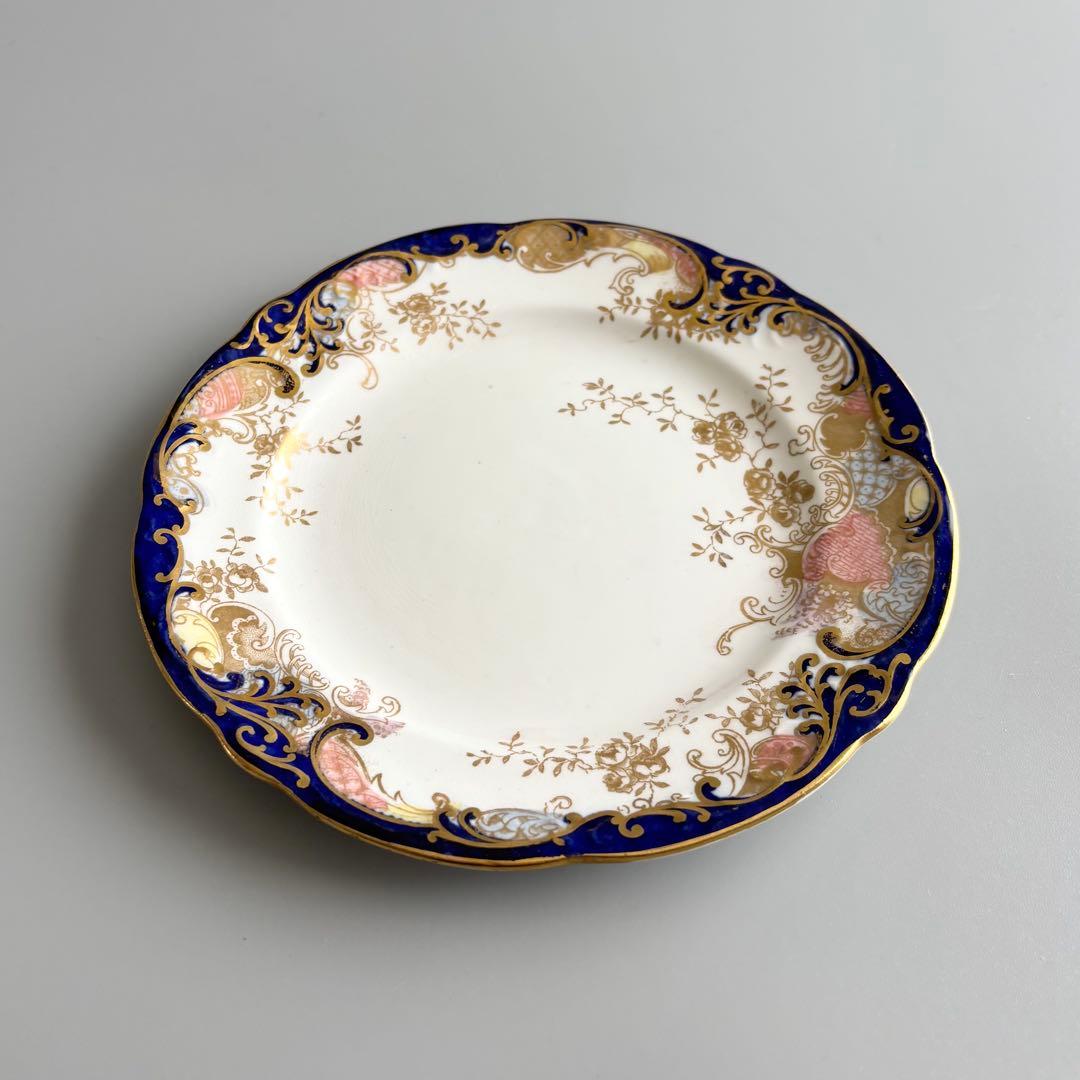 英国製アンティーク　AYNSLEY 金彩コバルト 花文　エインズレイ【稀少品】