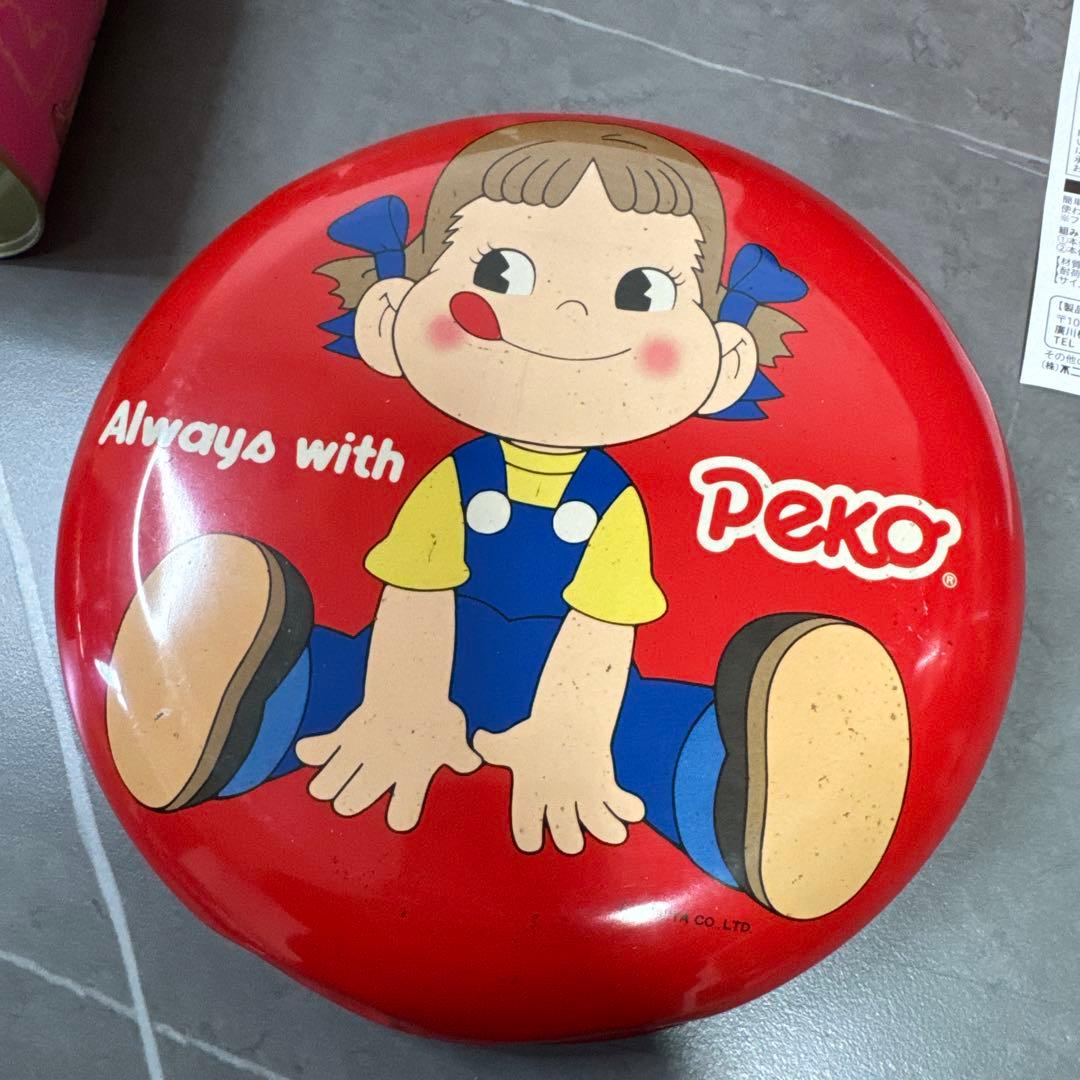 不二家　ペコちゃん　缶　物入れ　スツールBOX 貯金箱 インテリア