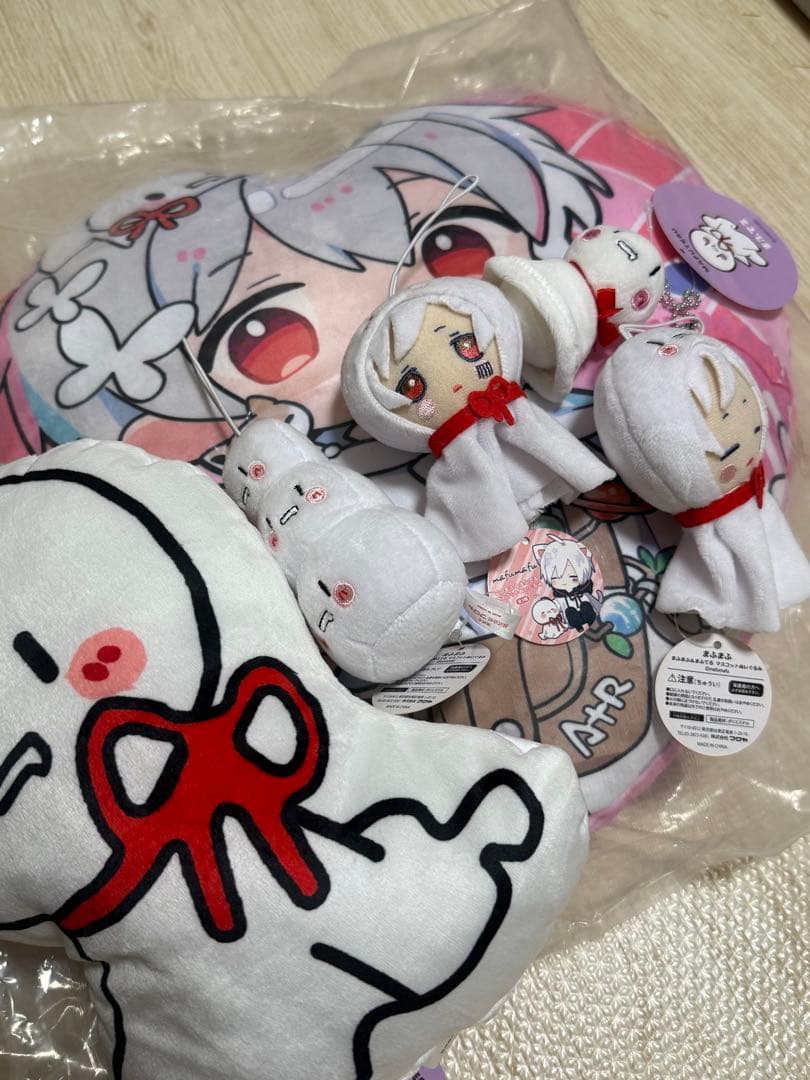 まふまふ まとめ売り ロープハンドルバッグ ぬいぐるみ 缶バッチ まふてる