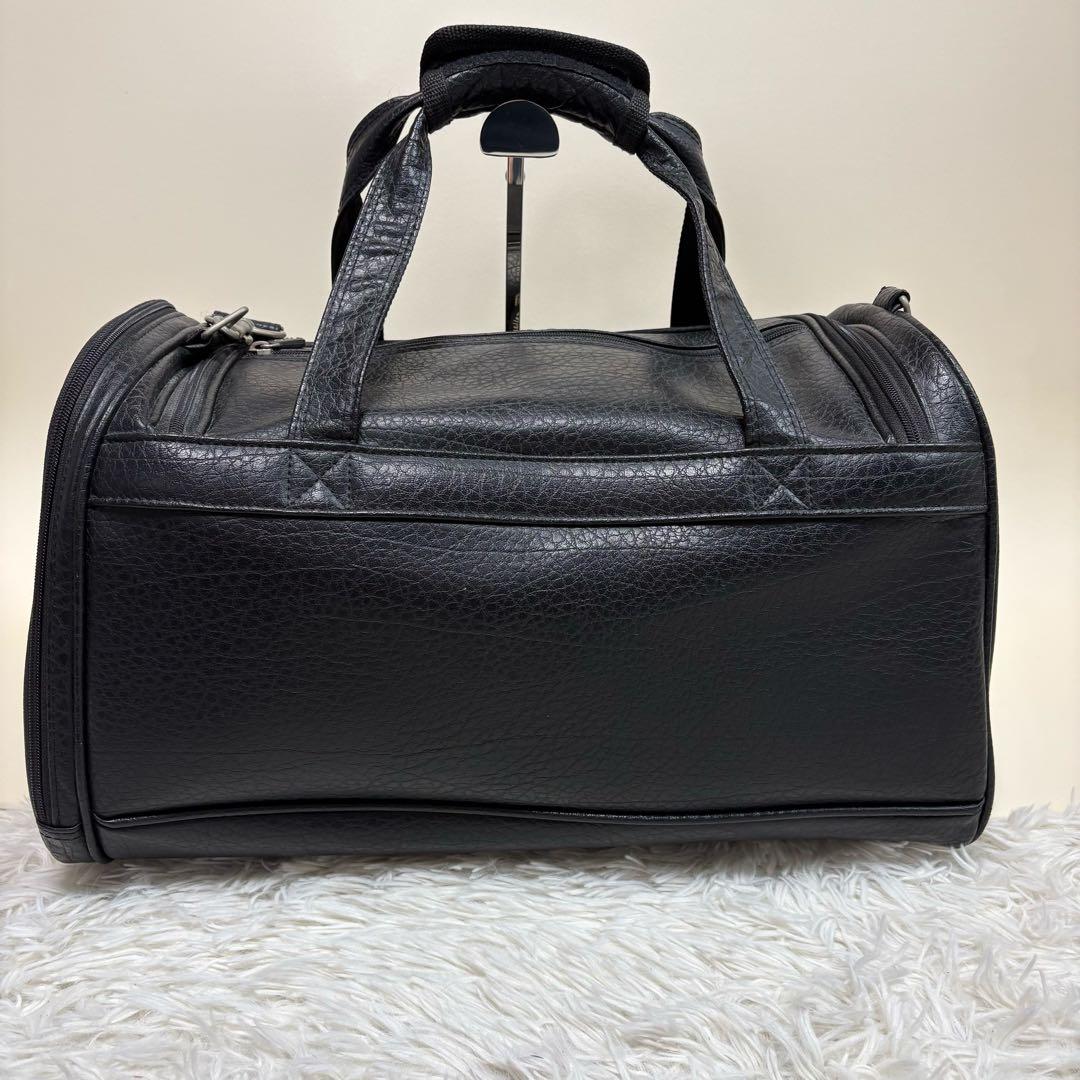 【美品】Callaway ゴルフ レザー 2way ボストンバッグ ブラック