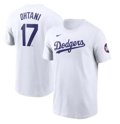 MLB東京シリーズ ドジャース 大谷翔平 ネーム＆ナンバーTシャツ L ホワイト