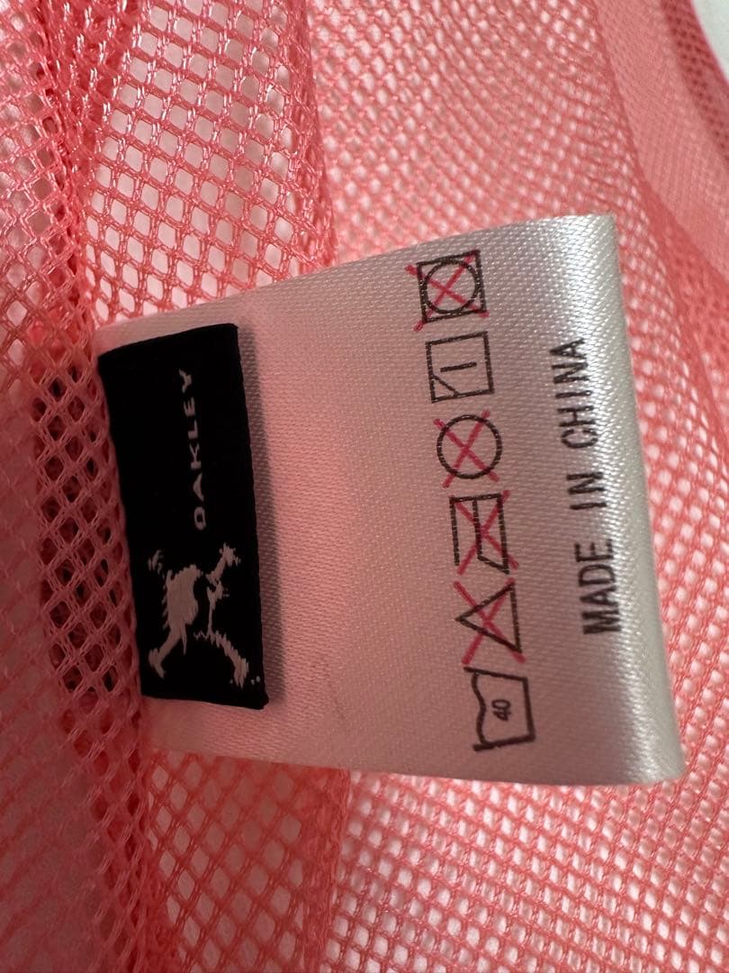 オークリーOAKLEY 半袖ジャンパー　パーカー　白×ピンク