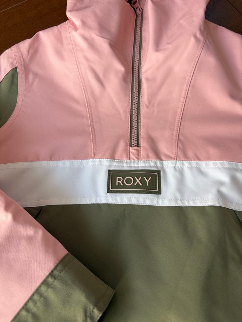 ワンシーズン仕様 ROXY スキーウェアセット ピンク／カーキ　 手袋付き