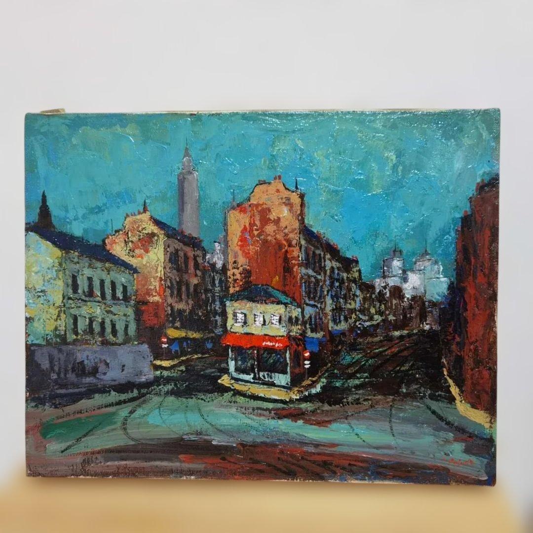 都市の風景 油彩画