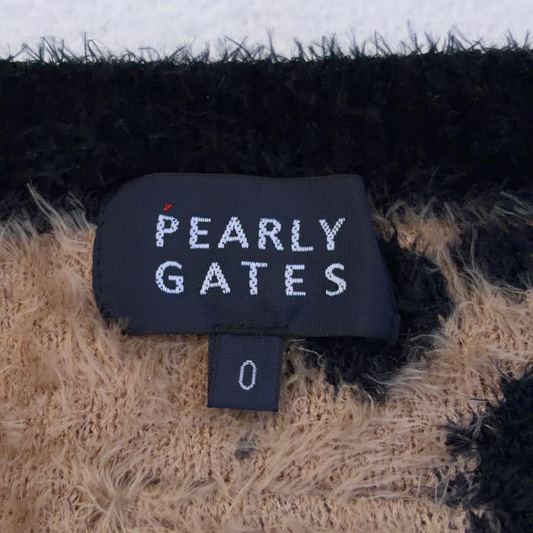 【PEARLY GATES】ゴルフ シャギーニット レオパード柄 ロゴ刺繍 0