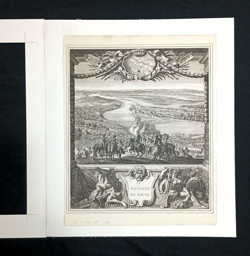 お値下げ　額装品　1673年　J.DOLIVAR 「ライン侵攻の図」稀少　美品