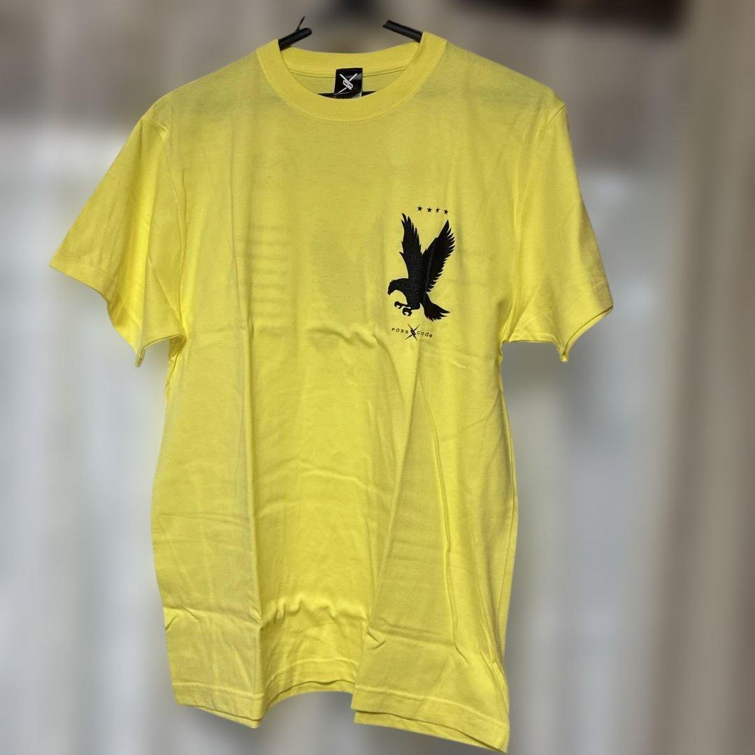 Passcode 鷲プリント イエローTシャツ Lサイズ