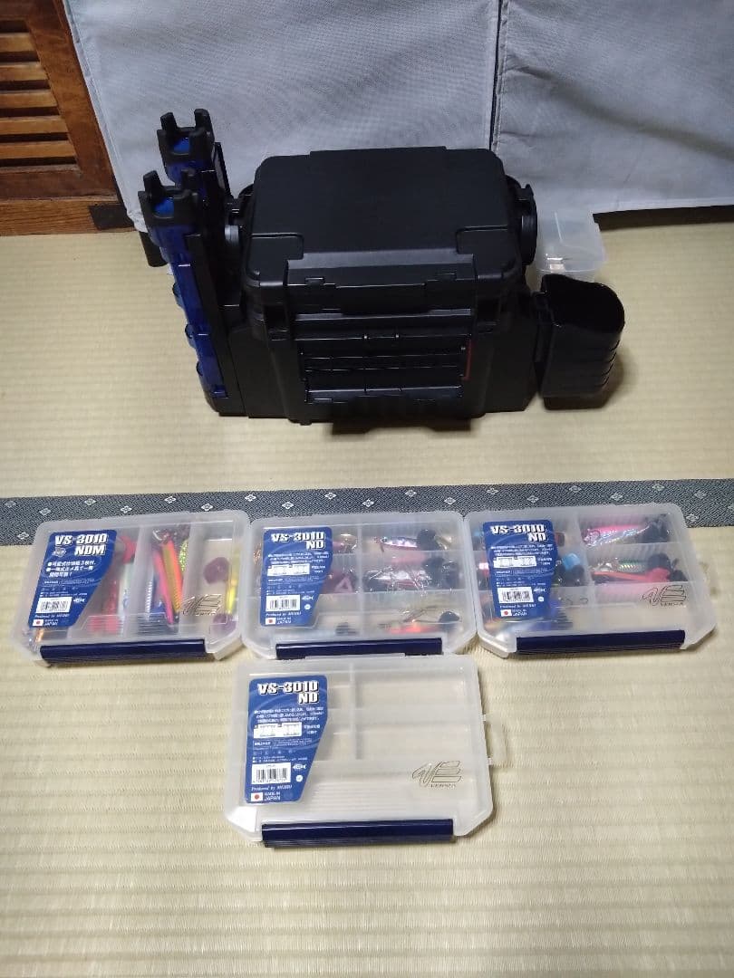 メタルジグ+小ケース+フィッシングボックス 黒 コンパクトセット
