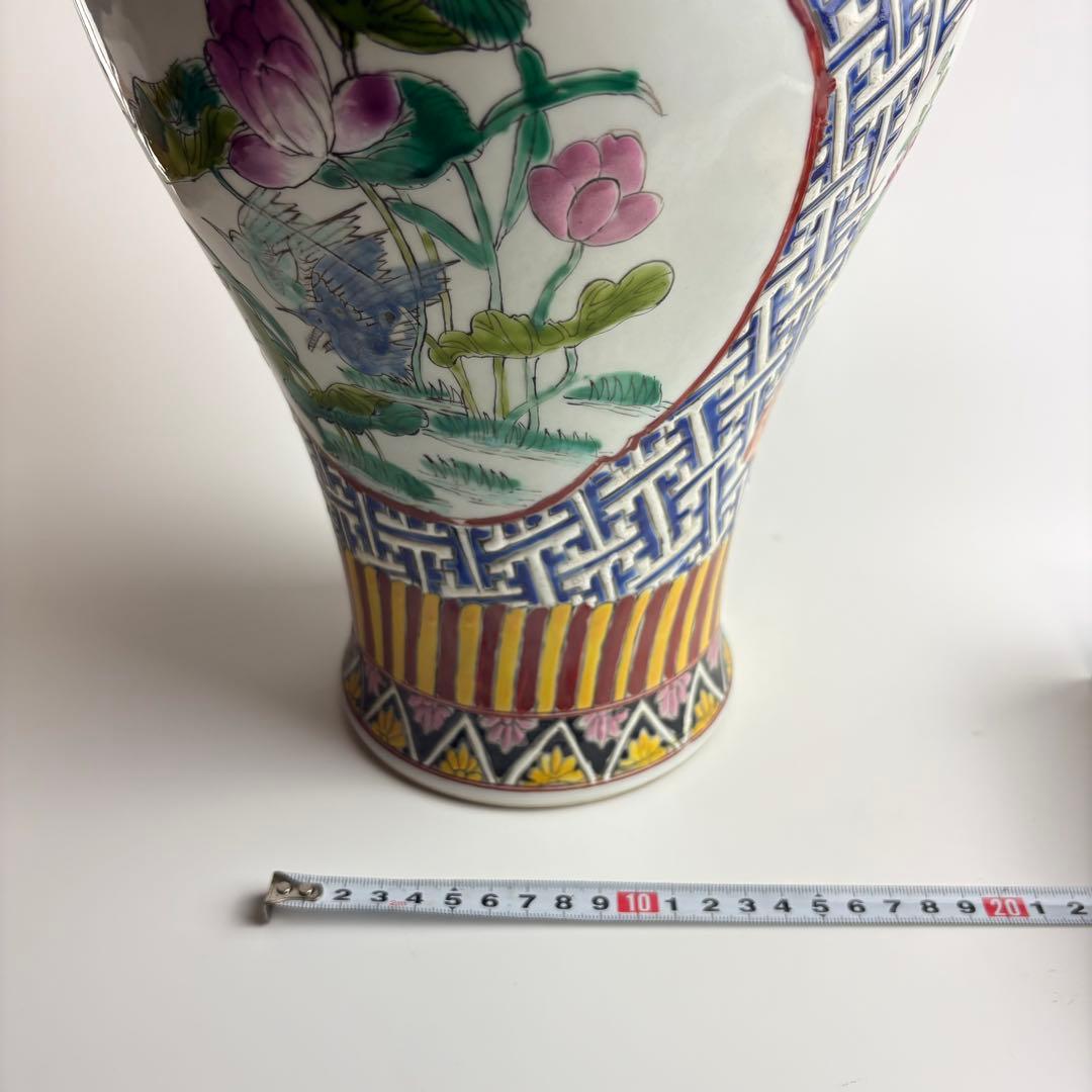 中国 花瓶 色絵 粉彩 壺 飾壺