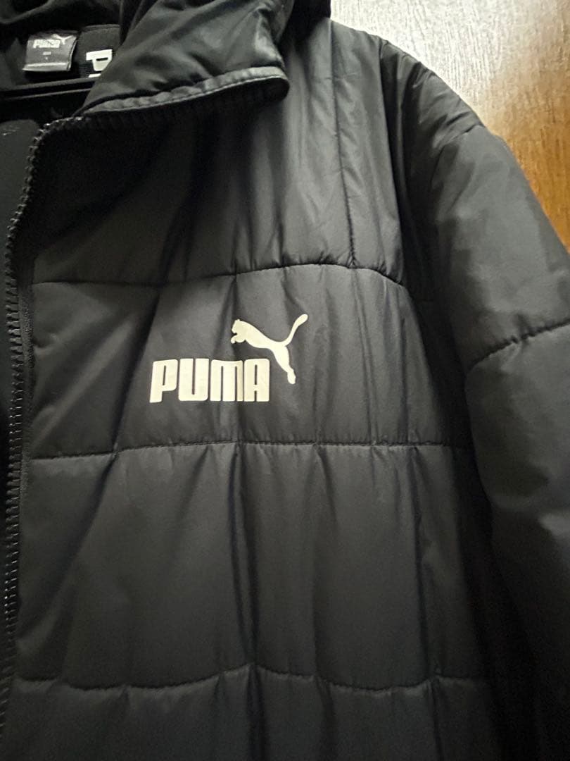 PUMA フード付き ブラックベンチコート