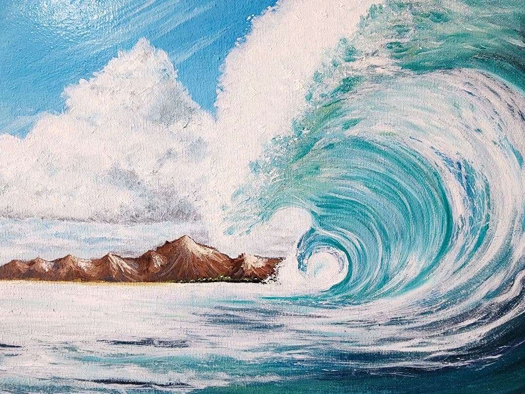 油絵　絵画　海の絵　肉筆
