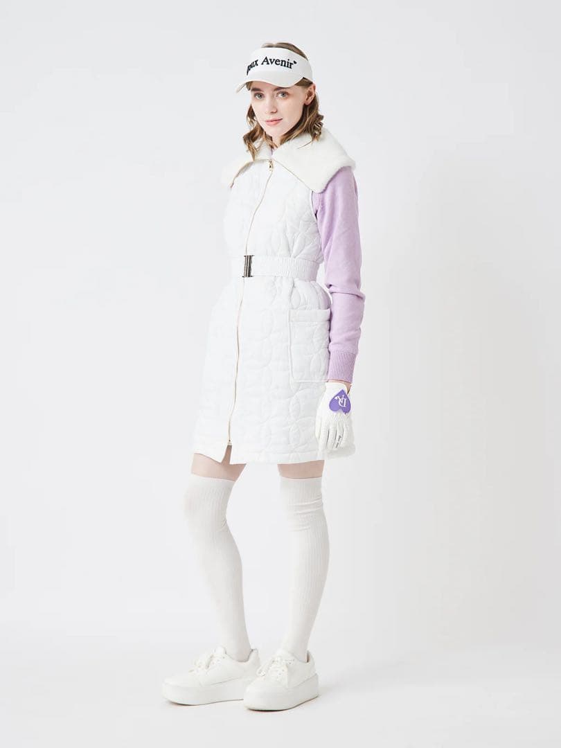 新品⭐︎Doux Avenir ファー付 中綿キルティング ダウン ワンピース
