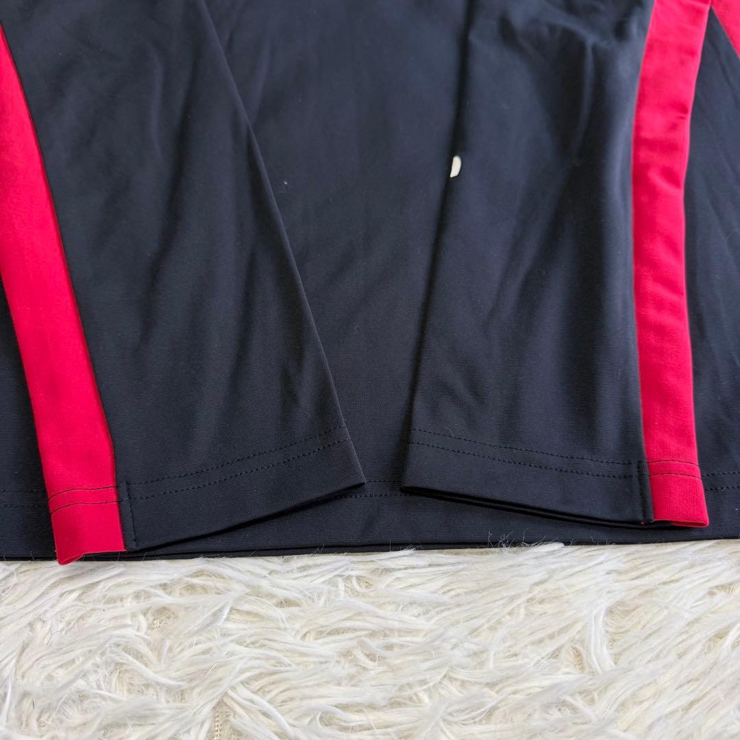 【マンシングウェア】美品 モックネック 長袖 ブラック L メンズ ロゴ