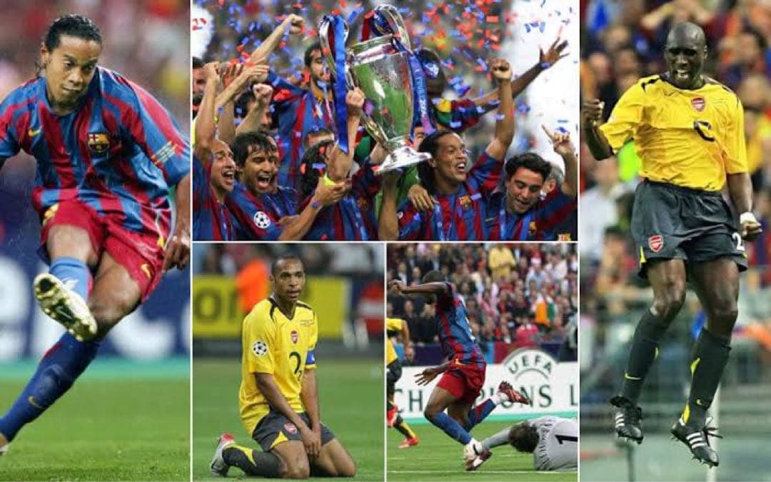 チャンピオンズリーグ　2006 決勝プログラム　バルセロナ　マルチサイン　メッシ