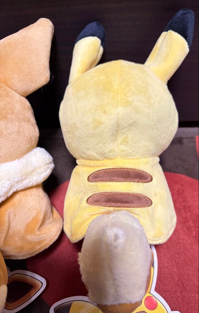 タグ付き ピカチュウ イーブイ ポンチョ ポケモンセンター限定 ぬいぐるみ
