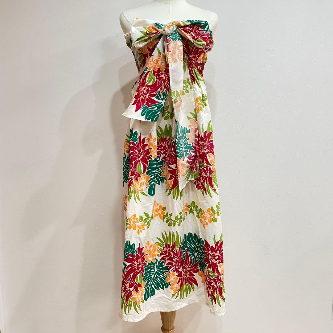 Sea Shell Pinkハワイアンワンピース　ハイビスカス花柄　リゾート