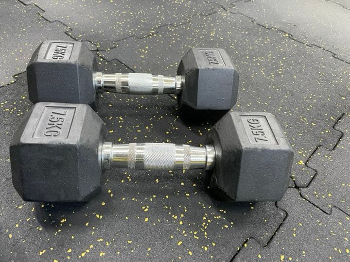 ヘックス  ラバーダンベル　7.5kg ２個