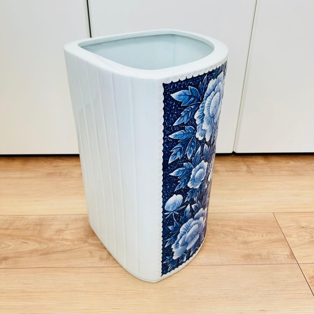 有田焼 コーナー用 花瓶 花器 傘立て 壺 大型 高さ47.5cm