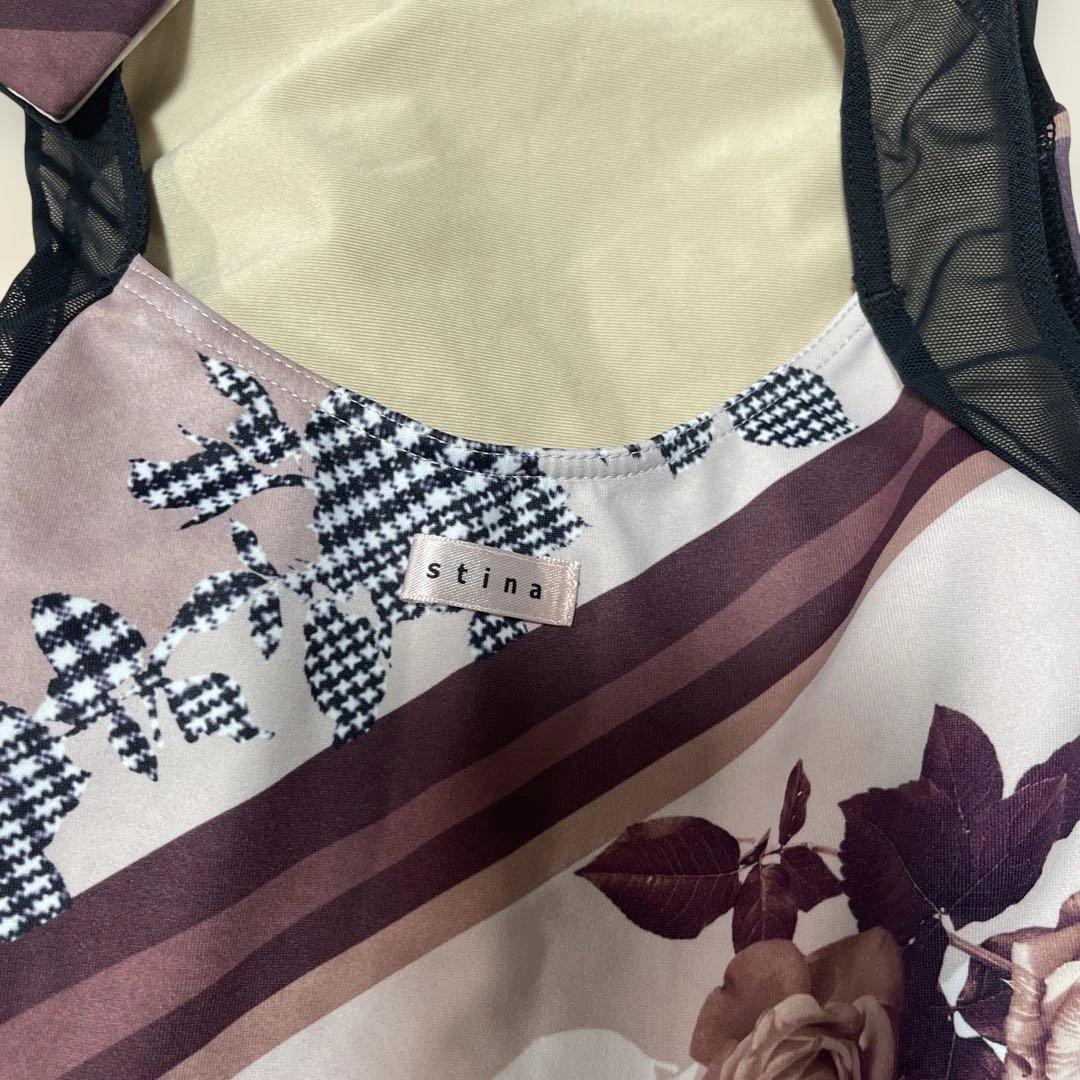 い*ご様 stina スティナ　ジュニアレオタード花柄ハイネックレオタード