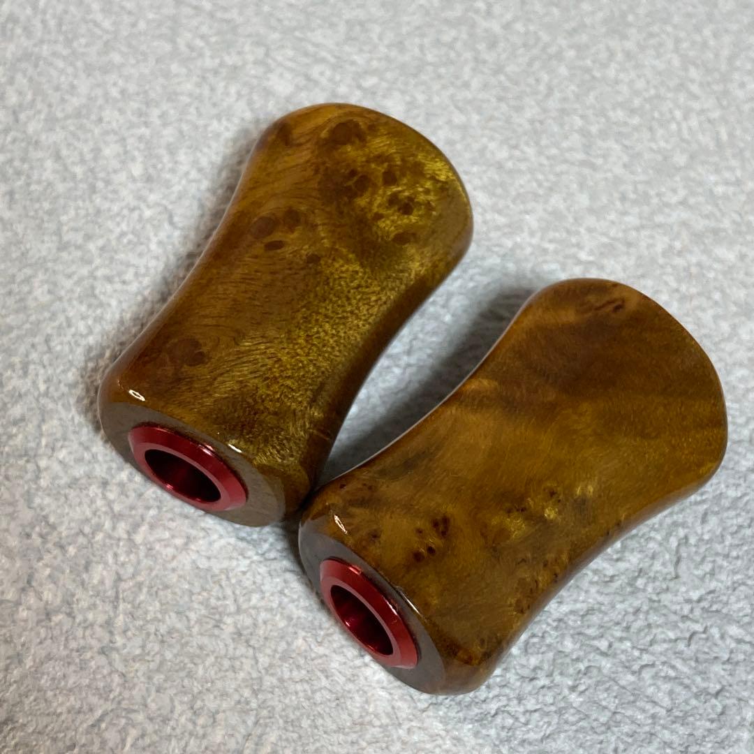 木目がカッコいい ウッドハンドルノブ 2個 シマノタイプa ダイワs R
