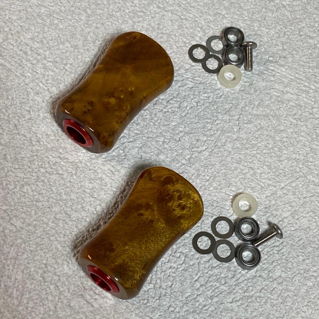 木目がカッコいい ウッドハンドルノブ 2個 シマノタイプa ダイワs R