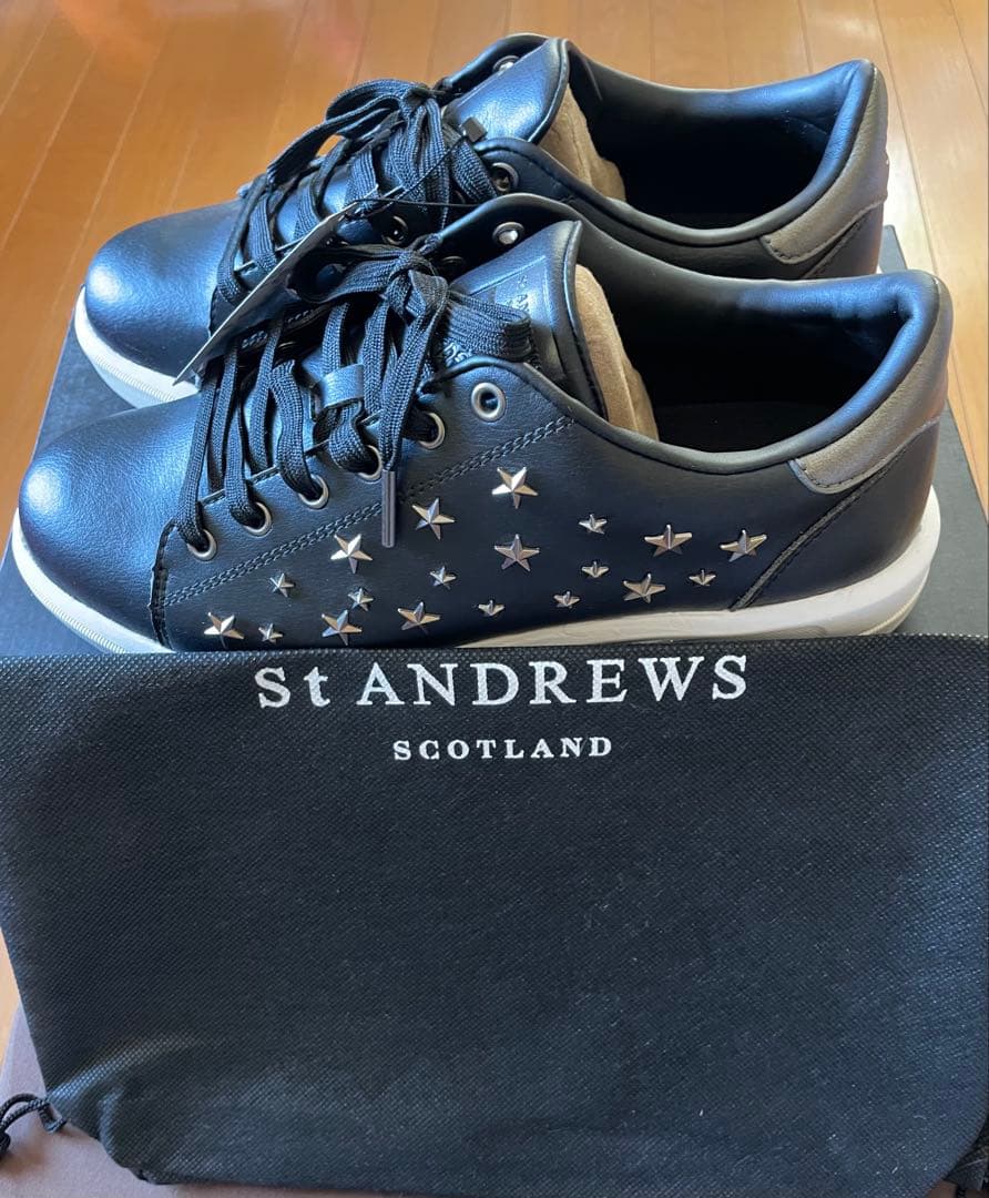 【新品　未使用】St ANDREWS ブラック スニーカー 25.5cm
