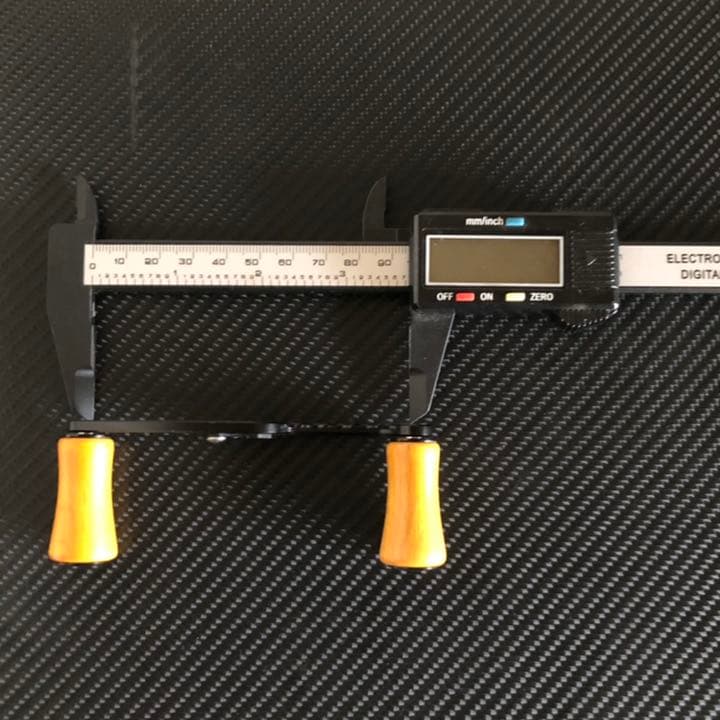軽量ベイトリール用アルミハンドル ウッドハンドルノブ フルセット　ブラック