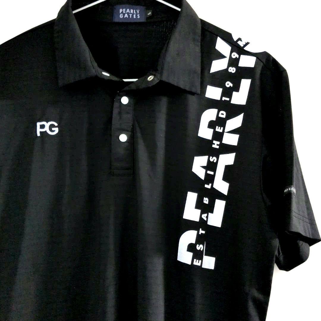 美品 PEARLY GATES ブラックポロシャツ L 吸水速乾 ゴルフウェア