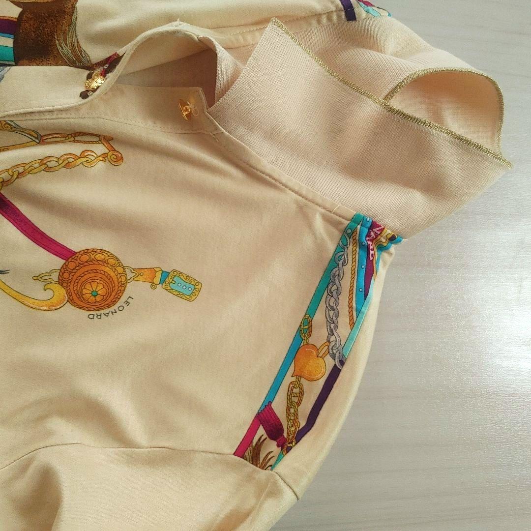 未使用美品★LEONARD レオナールスポーツ★長袖ポロシャツ　L ホース柄