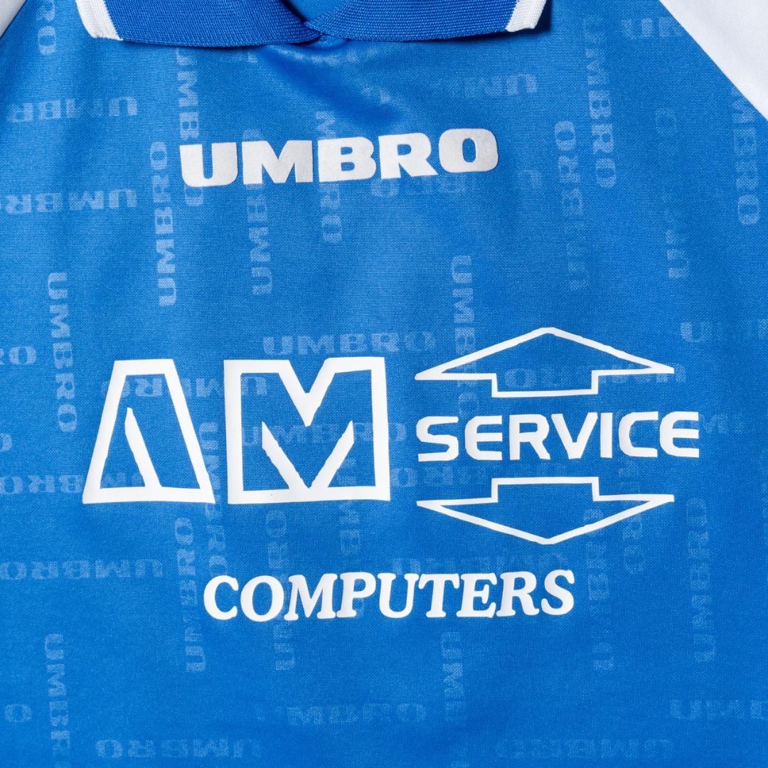 90s 香港製 UMBRO アンブロ 青色 フッドボールシャツ XLサイズ