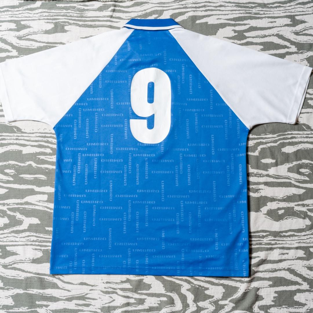90s 香港製 UMBRO アンブロ 青色 フッドボールシャツ XLサイズ