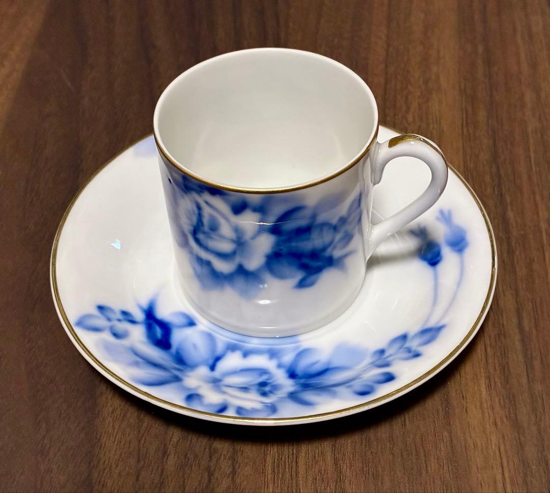 【約90年前のヴィンテージ・極美品】光陽陶器　手描き　デミタスカップ＆ソーサー