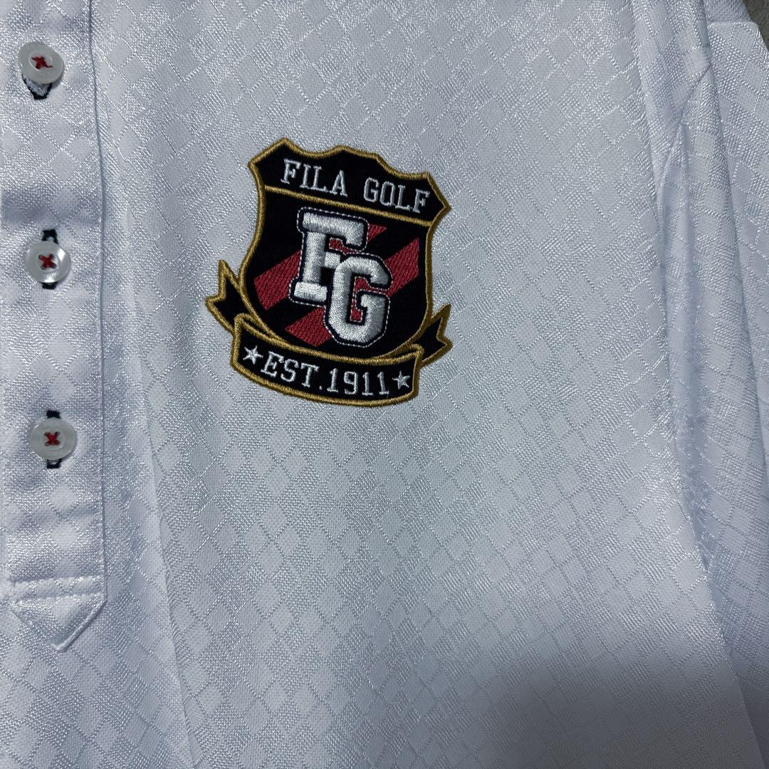 FILA GOLF フィラゴルフ 大きいサイズ 長袖 ポロシャツ 3L ホワイト