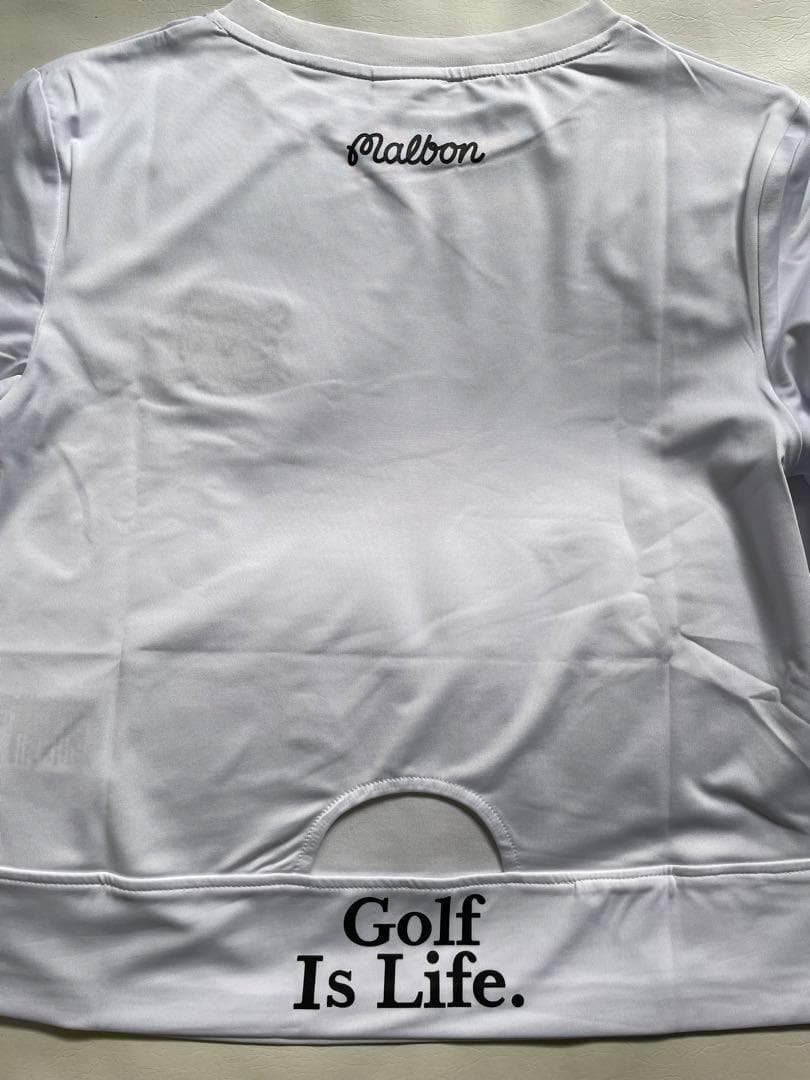 長袖Tシャツ MALBON GOLF マルボン ゴルフ 長T ホワイト 白T 白