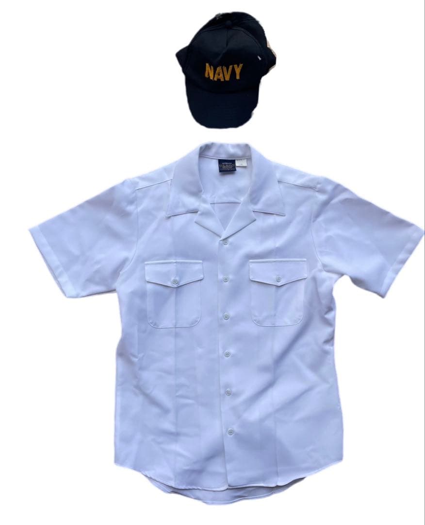 米軍海軍白制服上下NAVYキャップセット