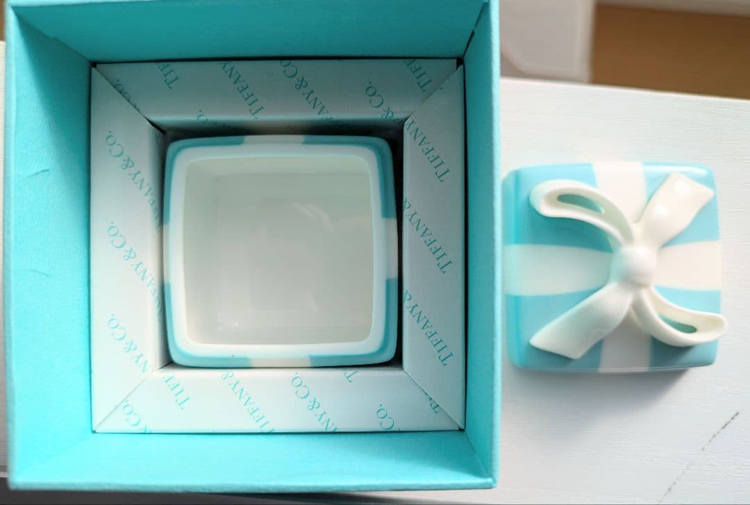 紙袋付★美品★Tiffany & Co. ミニブルーボウボックス