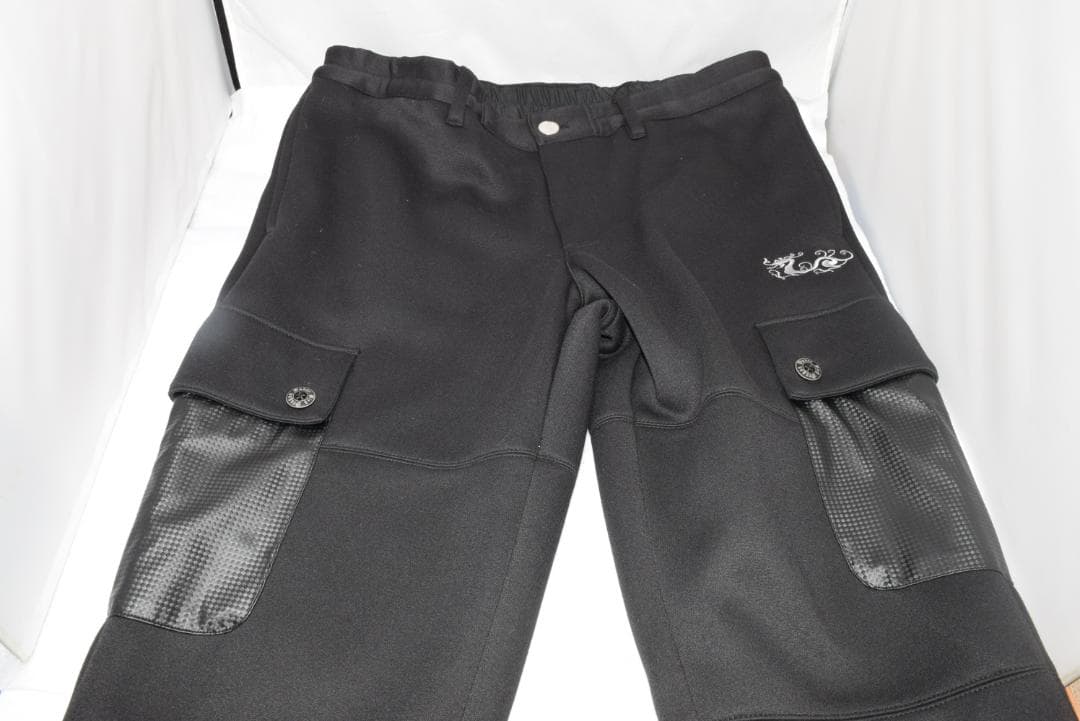 新品☆ダンスウィズドラゴン スパン ダンボール イージー パンツ☆黒☆XLサイズ