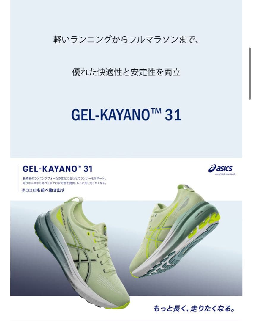 アシックス GEL-KAYANO 31(ゲルカヤノ) 25.5センチ