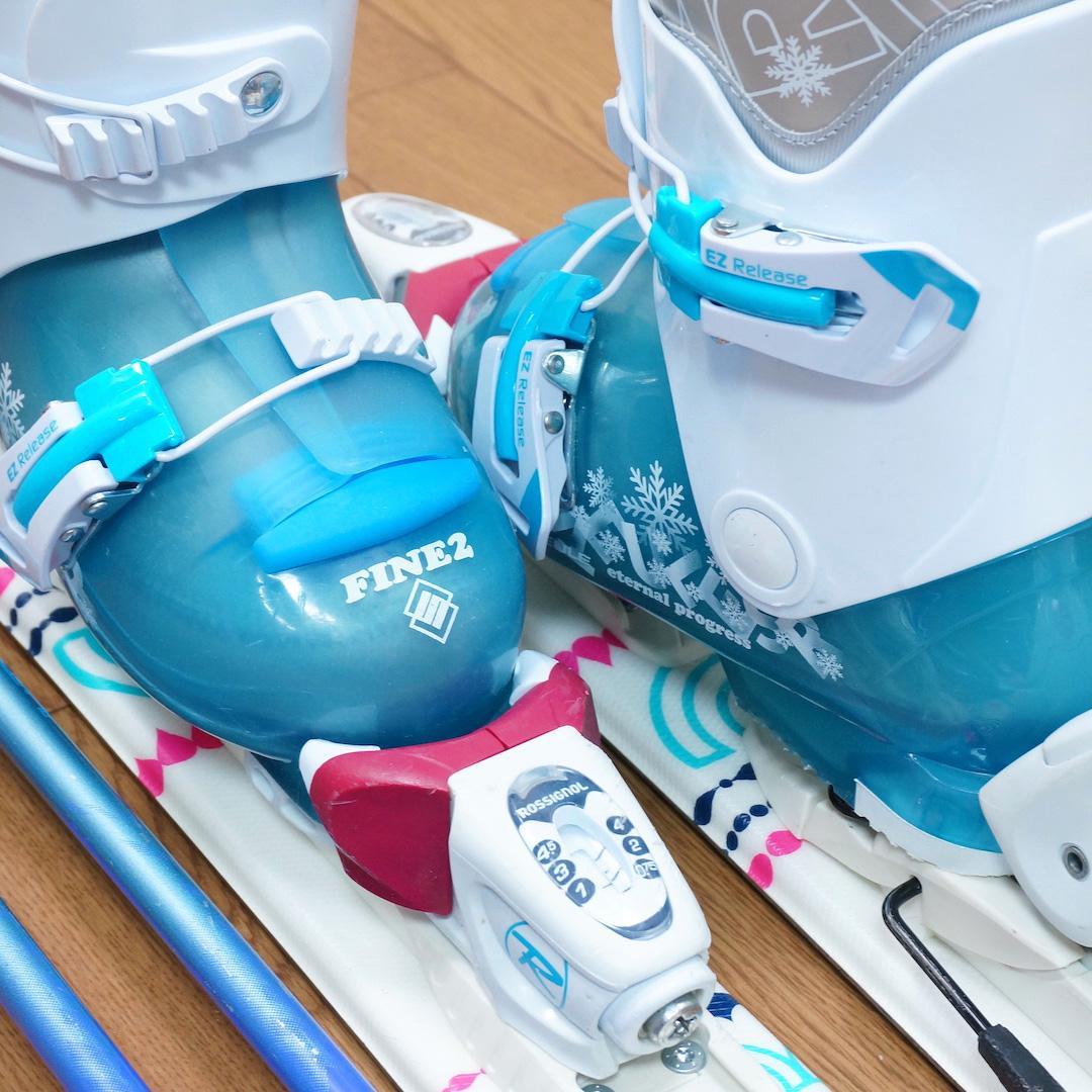 メンテ済 104cm 靴18cm ROSSIGNOL スキーセット