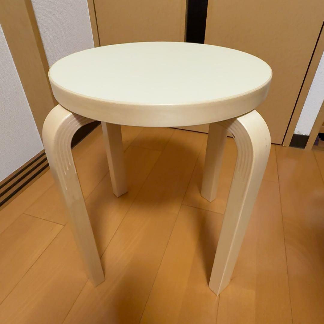 【未使用】artek stoolＥ60 scope別注リノリウム4本脚　パール