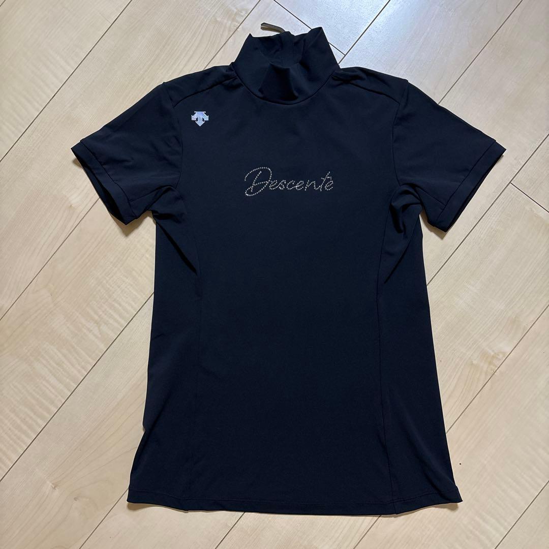 デサント【LUXE】ゴルフ　モックネックシャツ　スカート　上下2点セット　L/M