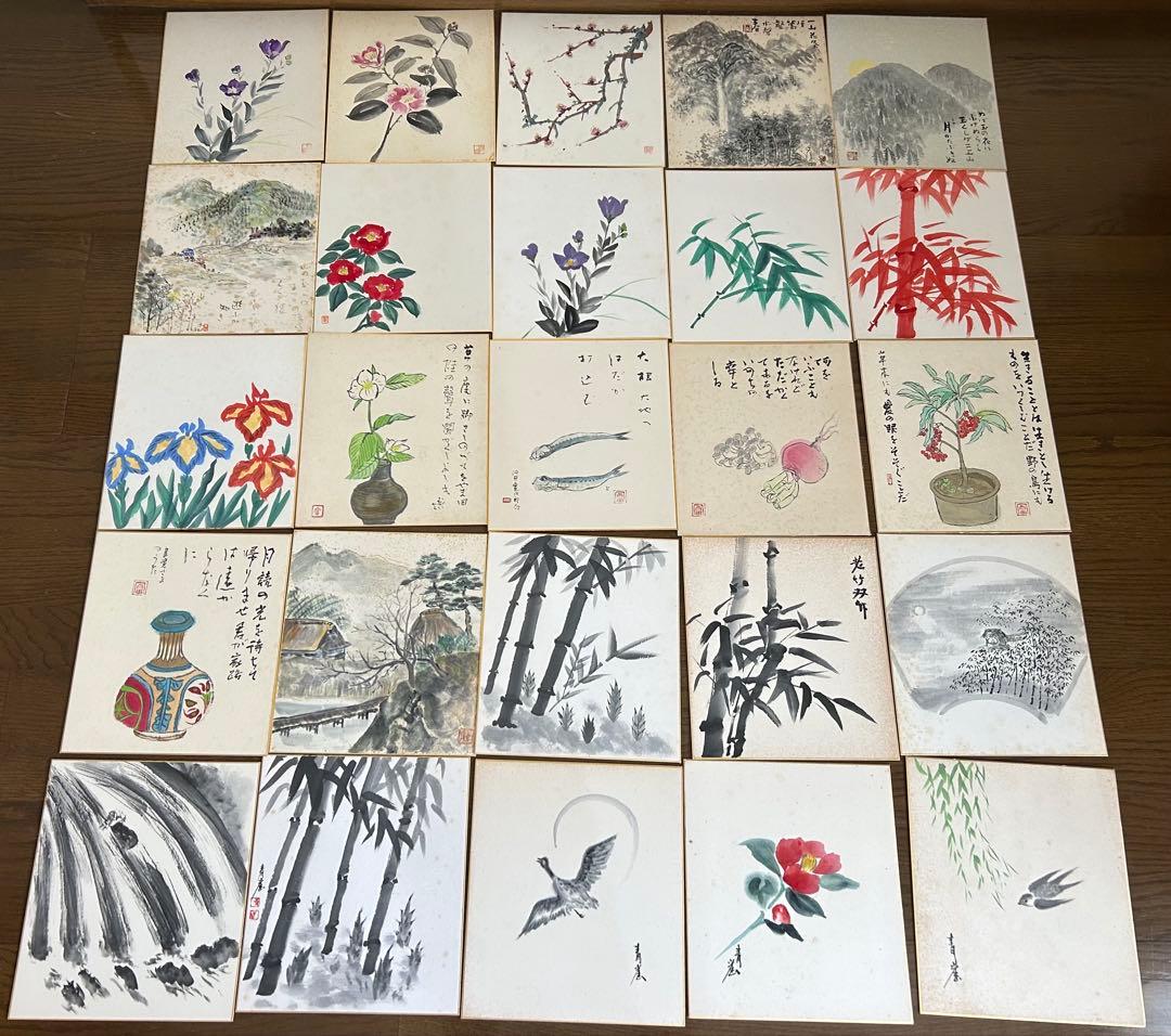 絵 色紙 37点 掛け軸 7点 置物 1点まとめ売り ジャンク