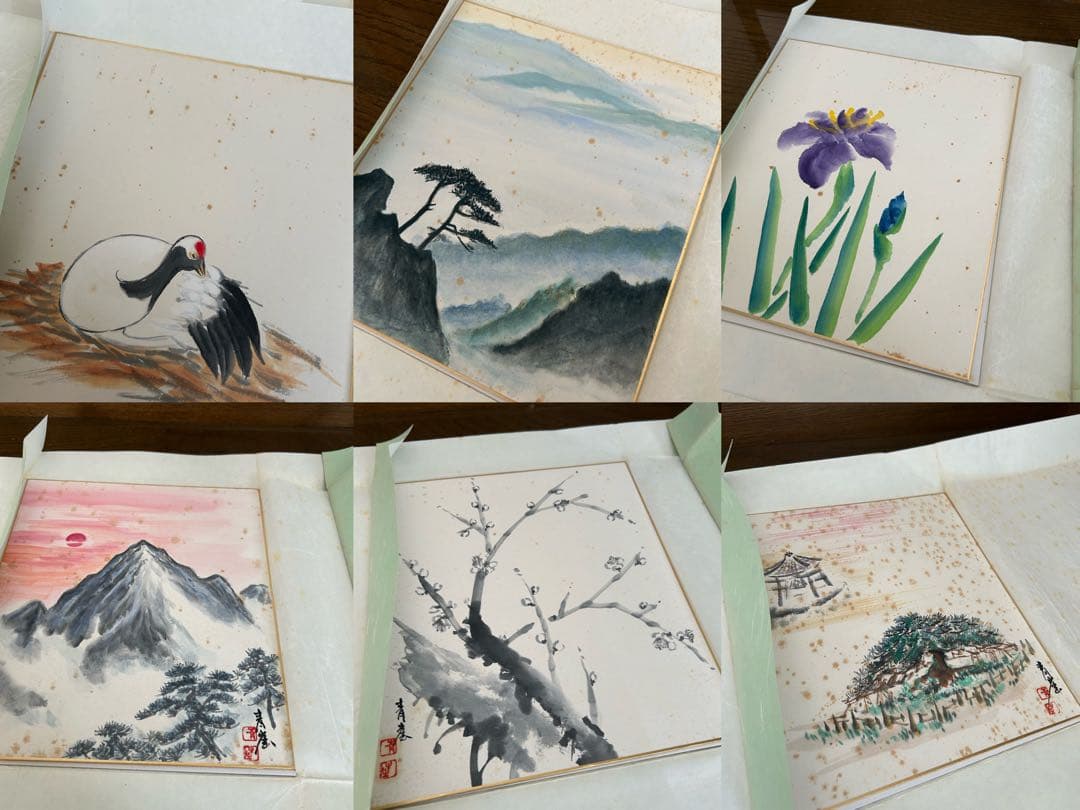 絵 色紙 37点 掛け軸 7点 置物 1点まとめ売り ジャンク