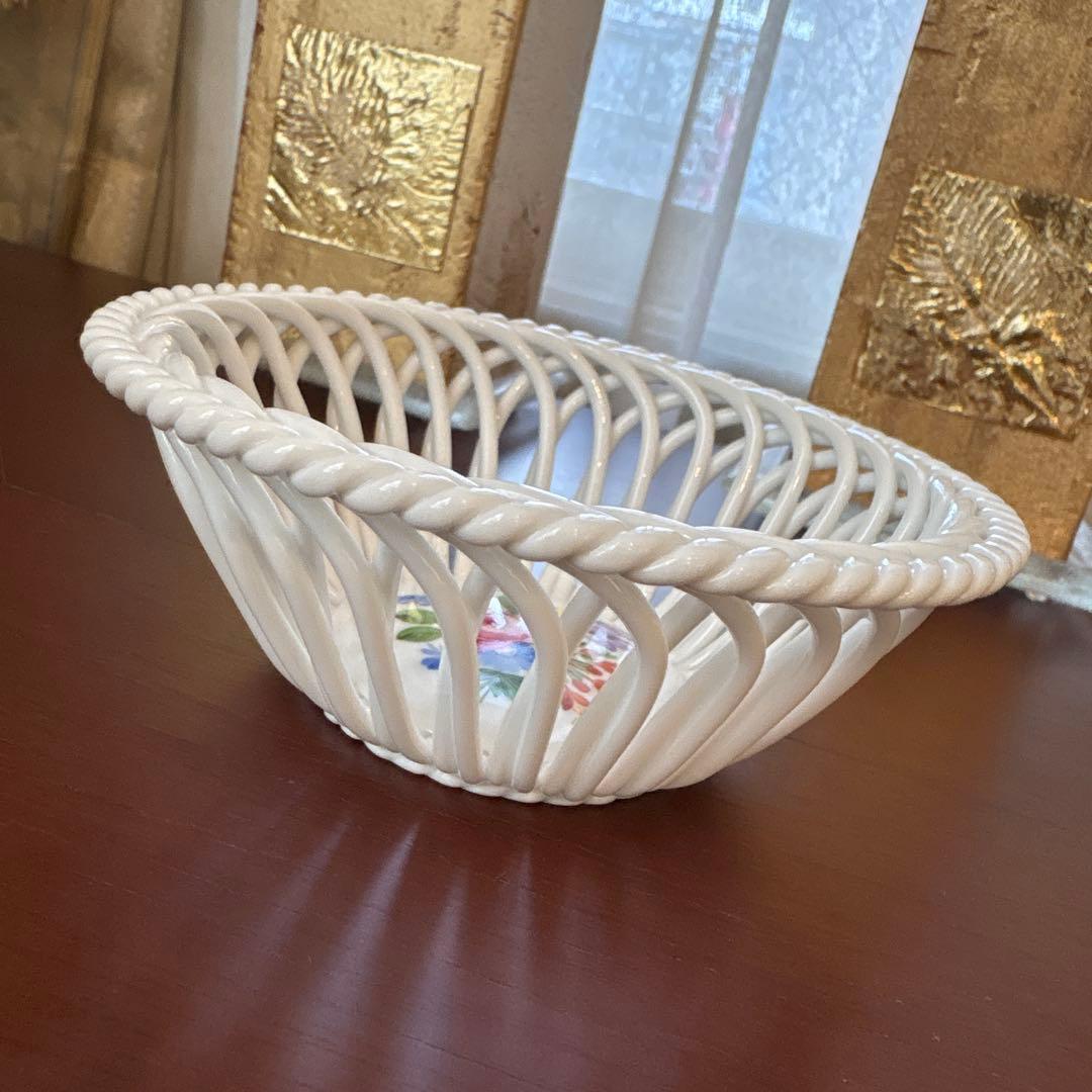 ヘレンド　バスケット　小物入れ オープンワーク　透かし模様プレート