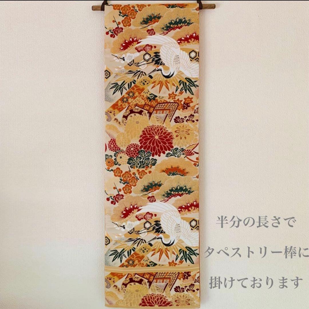 ✴️ ひな祭り　新品❣テーブルランナー　兼　タペストリー　正絹帯生地　ハンドメイド